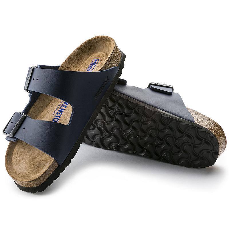 Birkenstock Soft Footbed Birko Flor Arizona Dame Mørkeblå | DK 77FDN